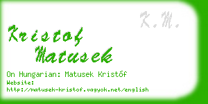 kristof matusek business card